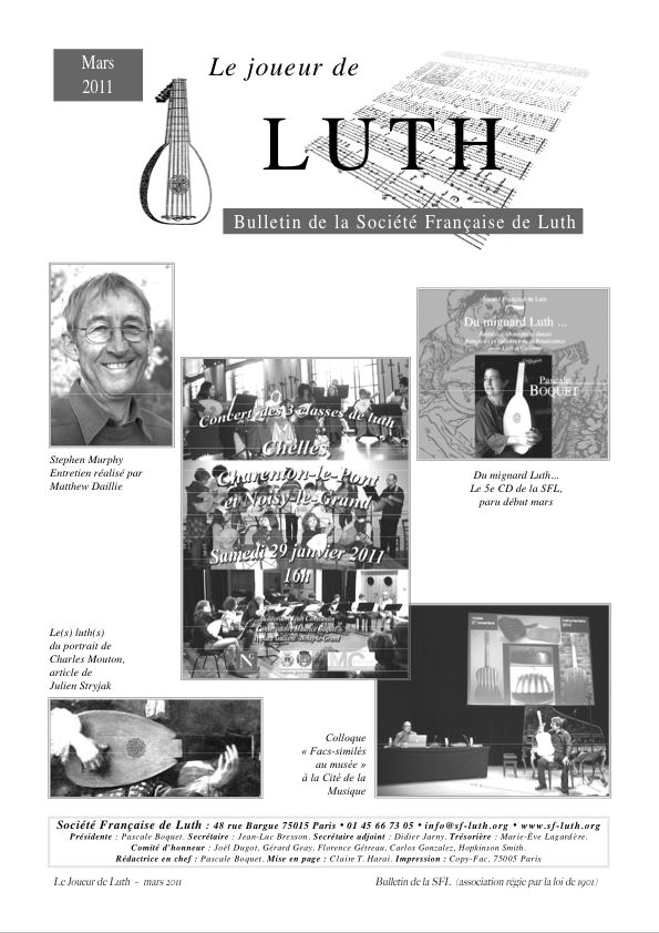 Bulletin SFL mars 2011.jpg - Le Joueur de Luth : Mars 2011
